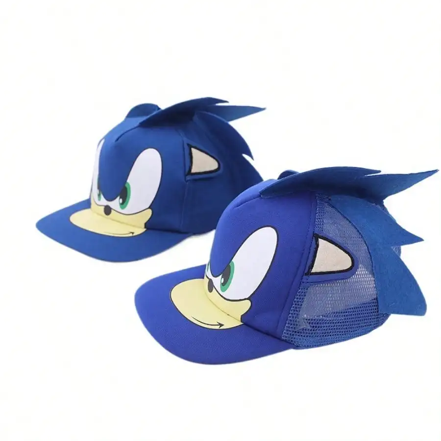 

Бейсболка Bandai Sonic с персонажами аниме, новая модель весна-осень, кепка с плоским козырьком в мультяшном стиле, в стиле хип-хоп, идеально подходит для подарков на день рождения