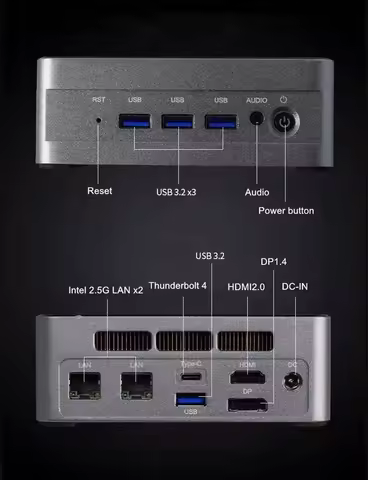 Topton Metal Nuc Gaming Mini PC Intel i7 1365U ES 10 Cores, 2*DDR5, 2*2.5G LAN Firewall Computer Thunderbolt 4 Windows 11 WiFi6E