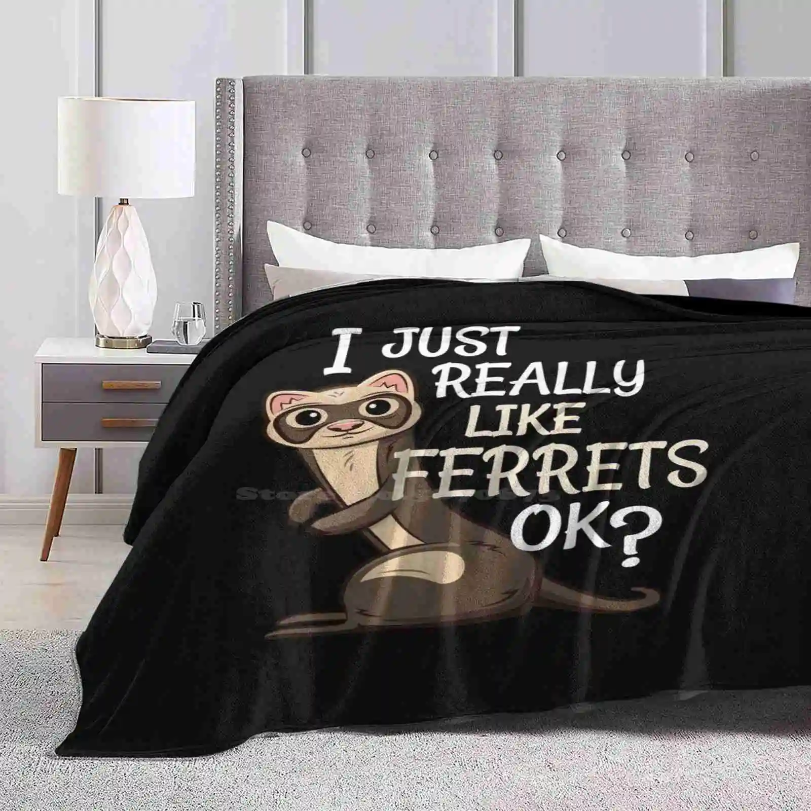 Ferret Lover Gift-I Just Really Like Ferrets Ok ? Latest Super Soft Warm Light Thin Blanket Ferret Face Ferret Dad Ferret Mom