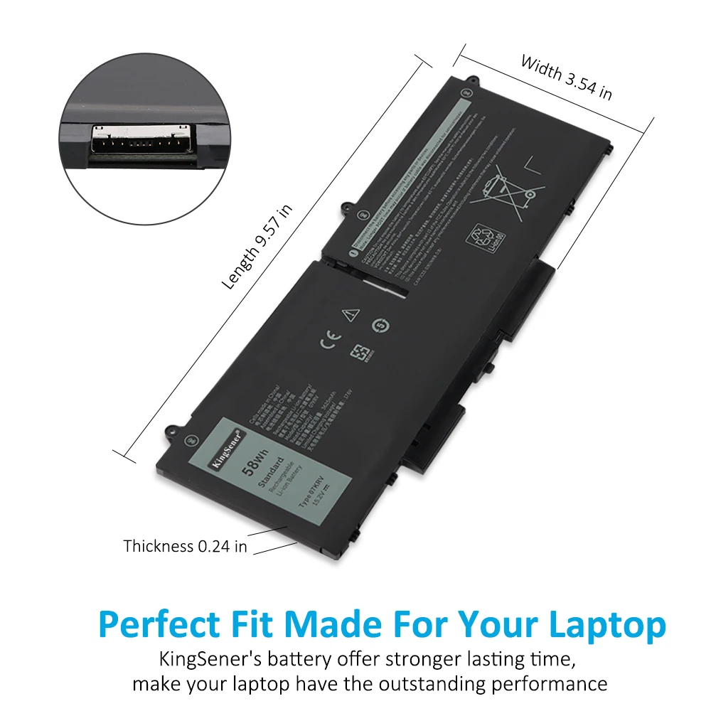 Bateria KingSener FK0VR 07KRV do DELL Latitude 5430 5530 5330 7530 7430 7330 Precision P104F005 P104F006 078FWY 4FVJG O7KRV — zdjęcie produktu 4