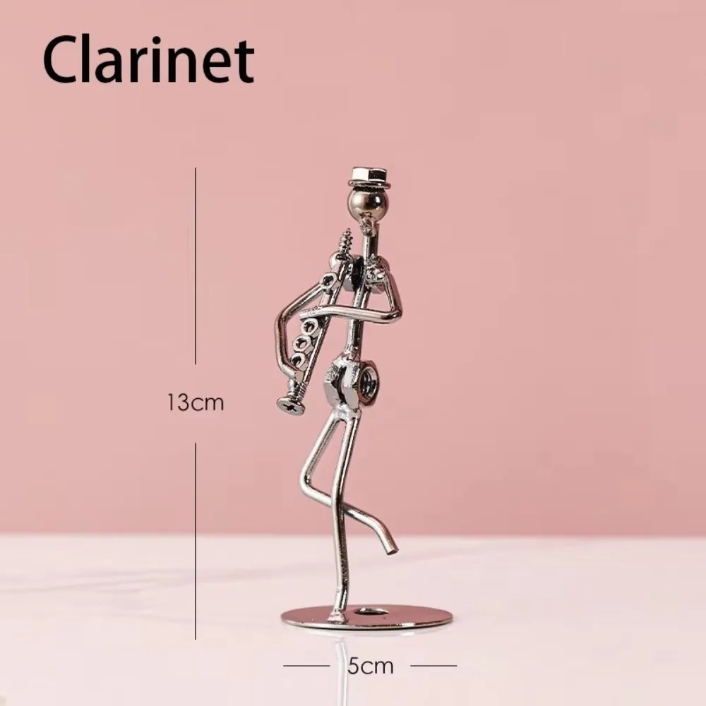Minimalist Musician Music Instrument Ornament Metal Violin Guitar Decoration Craft Guitar Player Statue Home Decor Scene