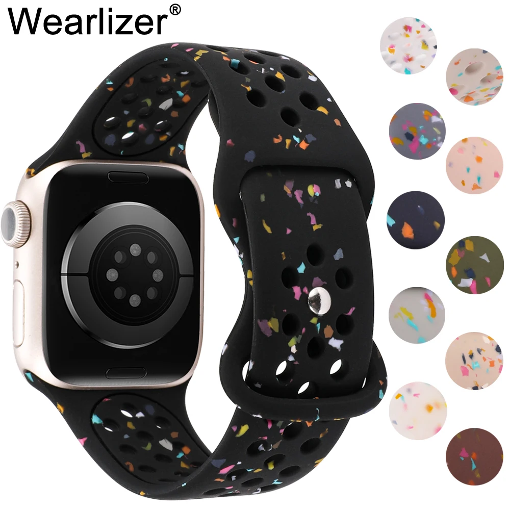 Sport Band for Apple Watch Band 40mm 41mm 44mm 45mm 49mm Recycled Plastic Breathable Strap for iWatch Series SE 9 8 7 6 5 Ultra