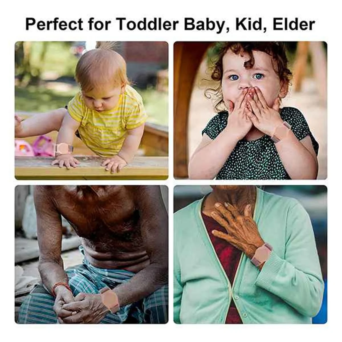 سوار معصم للأطفال من ABJZ مكون من قطعتين متوافق مع حافظة واقية لحامل جهاز تعقب GPS مع سوار من النايلون