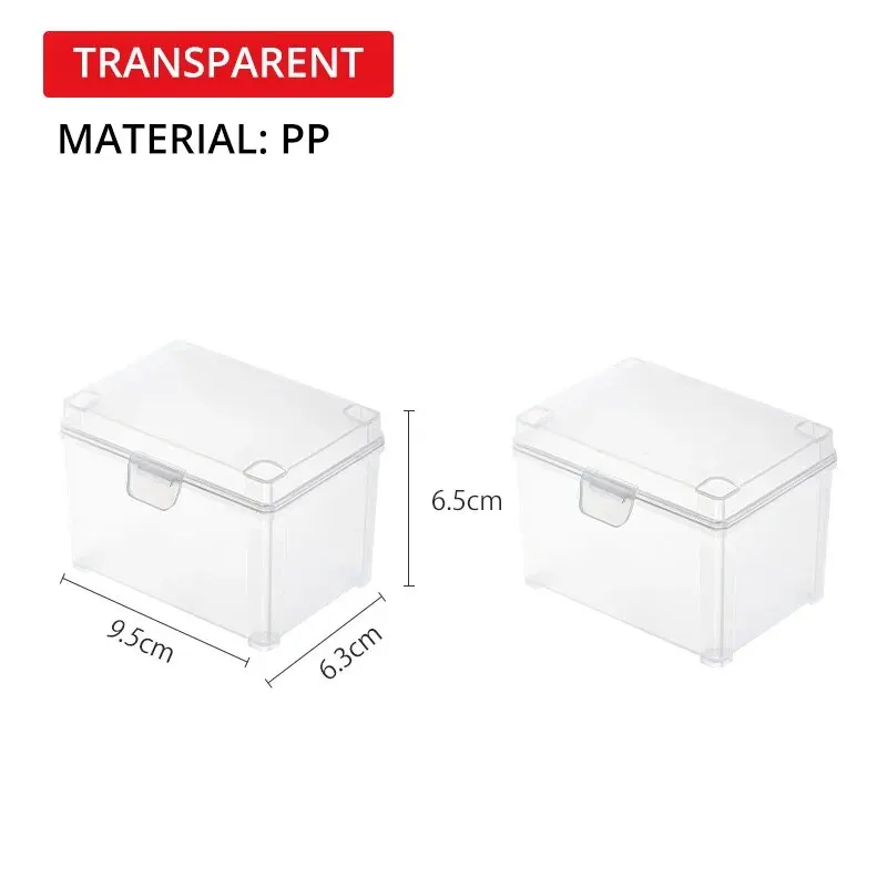 2PCS Small Semi-Transparent Plastic Cards Cases Folder Matte Flip-Top Jewelry Box Accessories Storage Organize Packaging Boxes