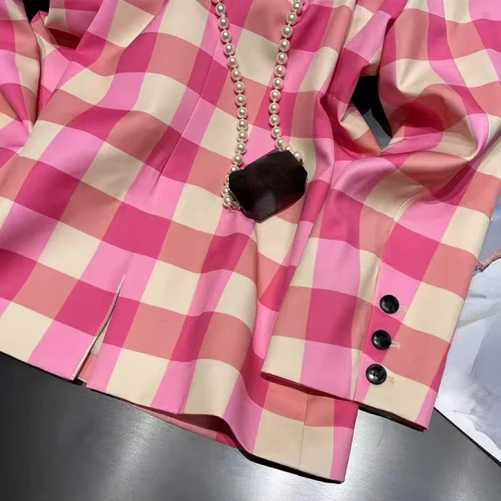 Girls Cardigan Jackets 2023 Fall Apring Autumn New Baby Girls Clothing Kids Children Top Plaid Lapel Jacket for Girls