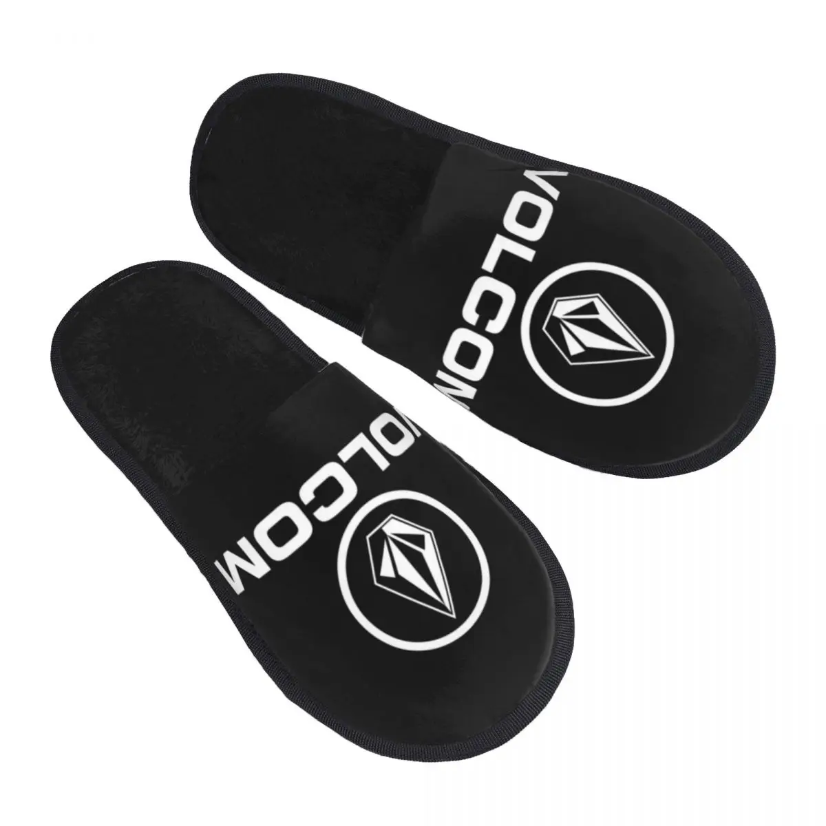 Custom Volcoms Logo Soft Memory Foam House Slippers Women Cozy Warm Anti-Skid Slipper