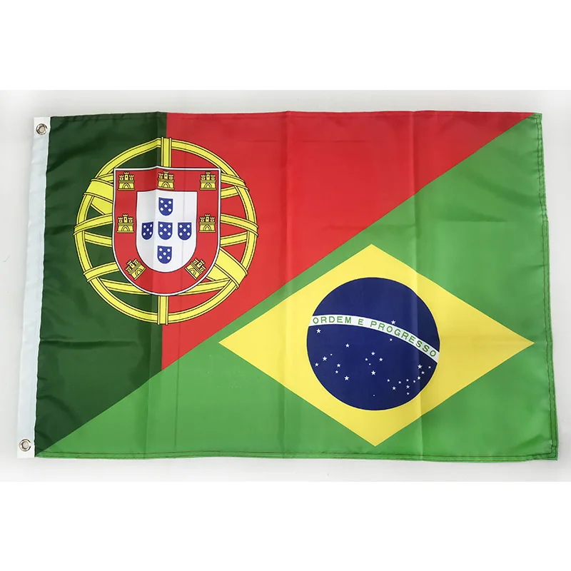 

Portugal Brazil Flag Friendship 2ft*3ft (60*90cm) 3ft*5ft (90*150cm) Size Christmas Decorations Flag Banner