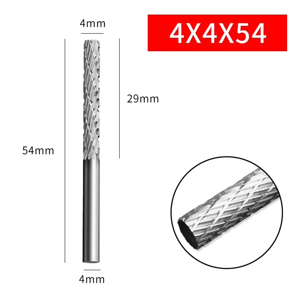 Rotary Burrs Rotary File 4×5×60mm 4×6×54mm 4×4×54mm 4×4×60mm High Speed Steel Not Easy To Break 1 Pc Practical