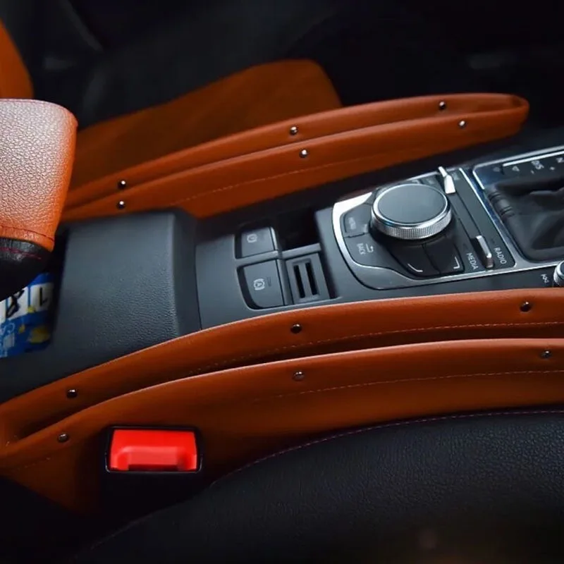 منظم فجوات مقاعد السيارة جلدي عالمي ، صندوق تخزين شق ، مناسب لمجموعة واسعة من المركبات