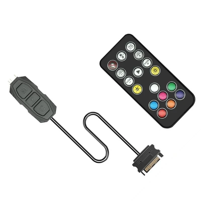 HX6A 5V 3PIN Argb Computer Fan Controller พร้อมระยะไกลฮับ SATAS Power RGBS เพื่อปรับปรุงแสงสว่าง