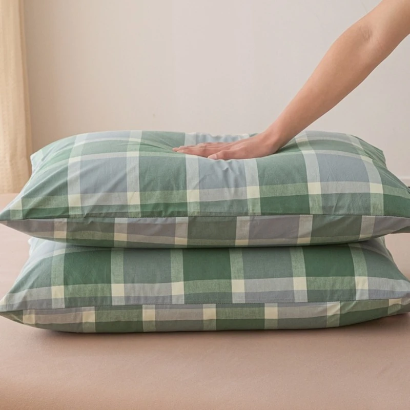 Class A cotton pure cotton yarn-dyed waterproof pillowcase pillow protective cover universal bedroom