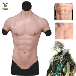 Fake Muscle Game Anime Cosplay Props Men Realistic False Fake Chest Muscle Cosplay Alhaitham Props Halloween