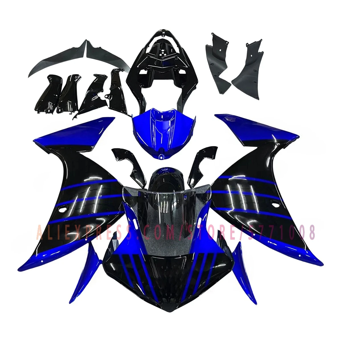 For YZF R1 2009 2010 2011 Full Fairing Kit ABS Plastic Custom Painted Fairings Replacement Bodywork Cowl Black Blue