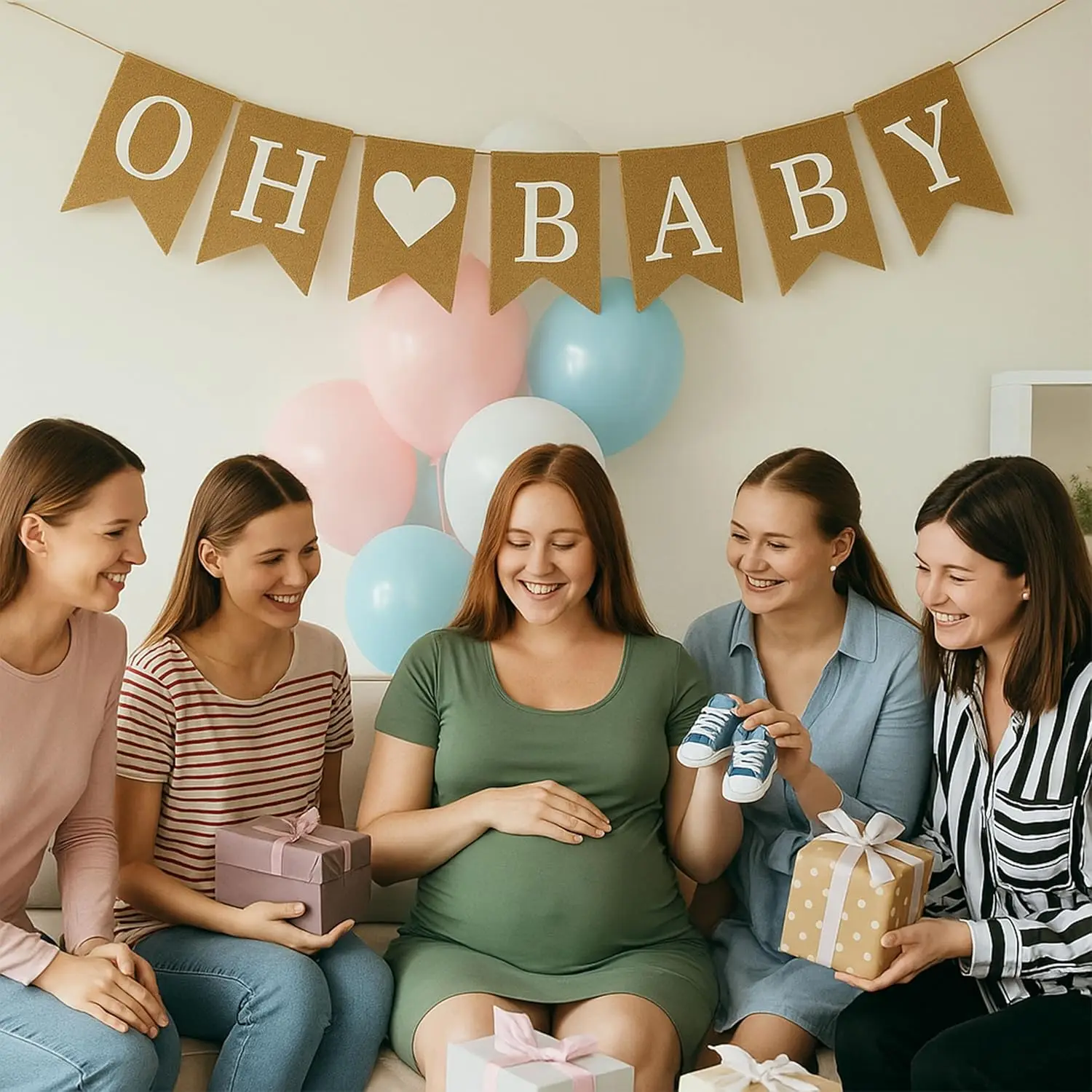 Oh Baby-Sackleinen-Banner für Babyparty-Dekorationen und Geschlecht offenbaren Party – Detail 4