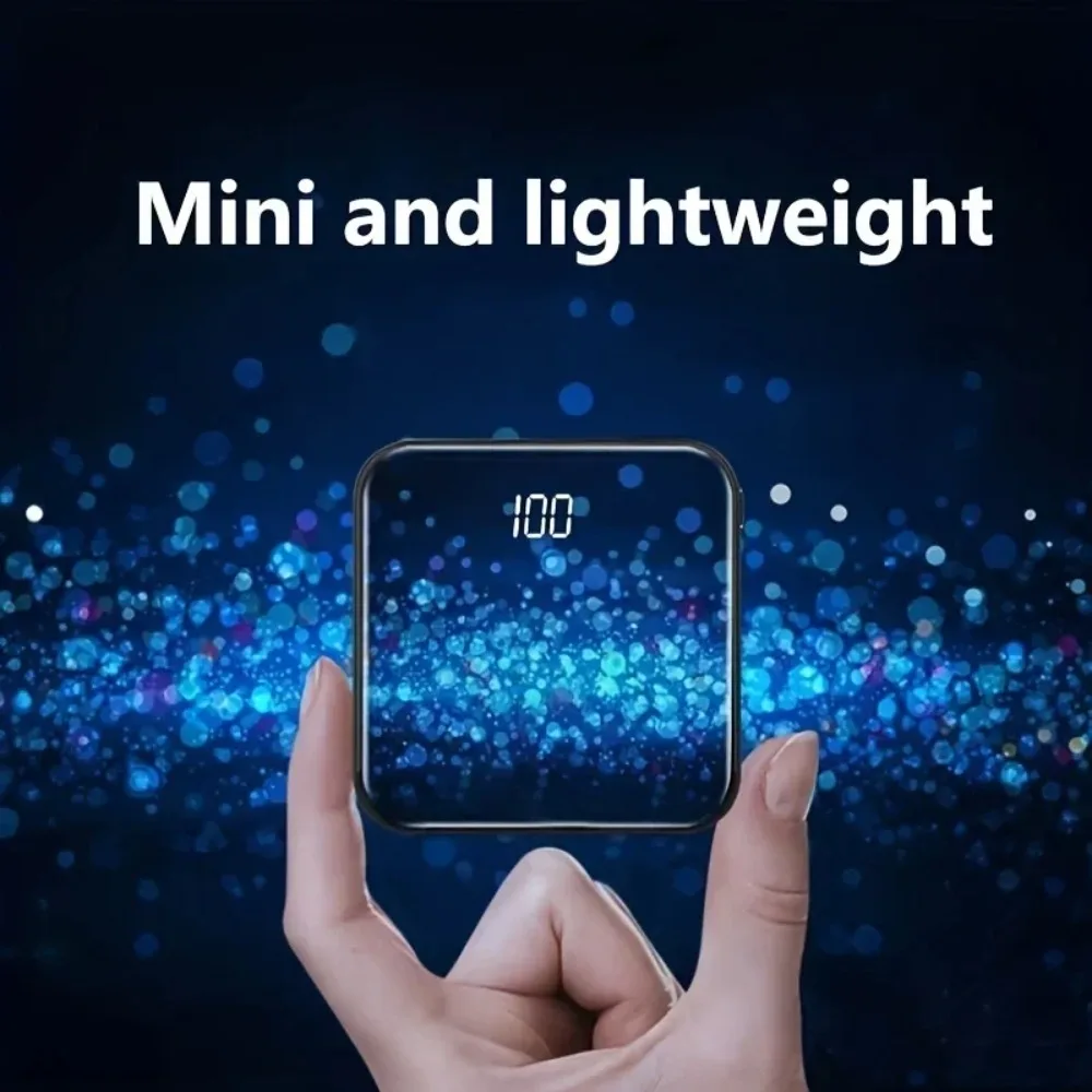 2027 New 30000mAh Mini Power Bank Fast Charging Large Capacity Portable Power Bank 4 in 1 Cable for Xiaomi IPhone Samsung Huawei