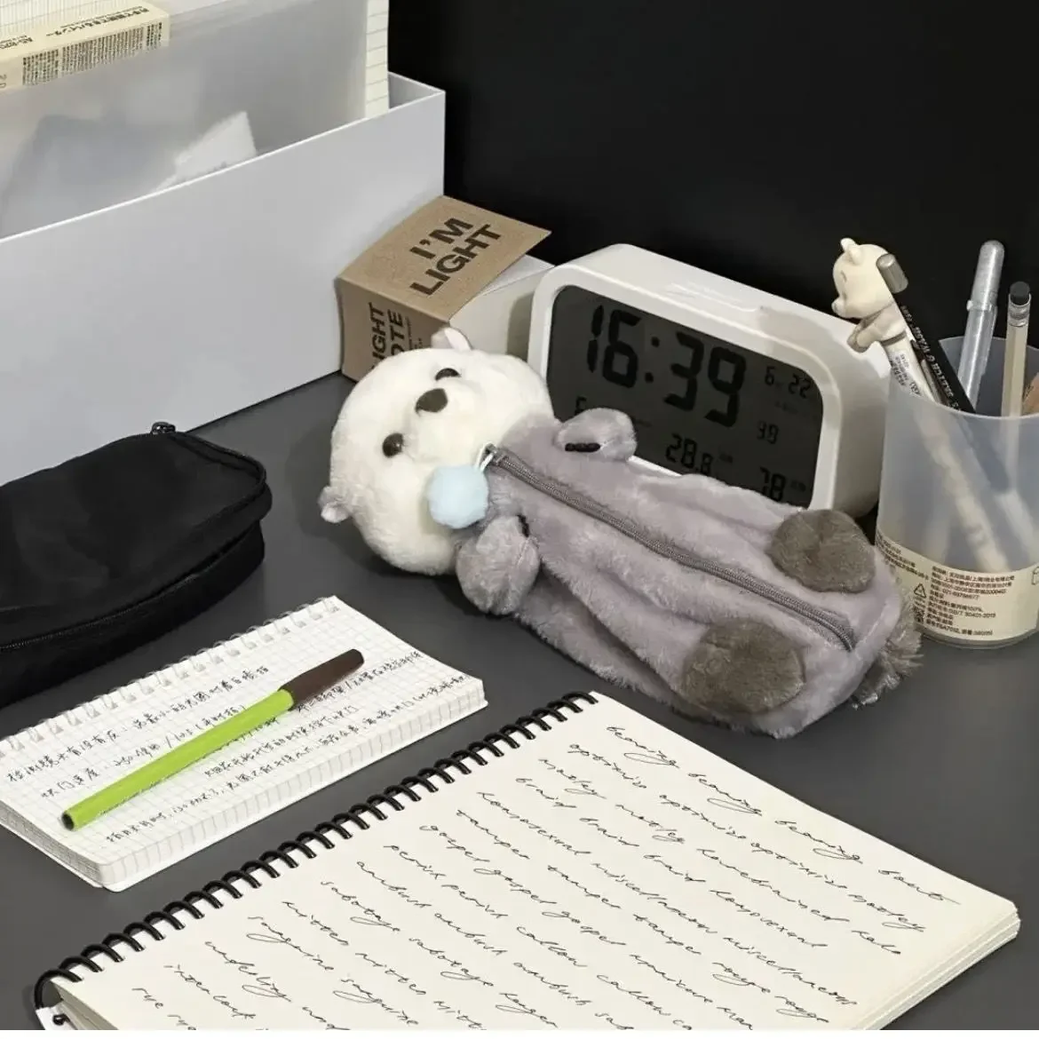 1 Pcs Creative Sea Otter Plush Doll Pencil Case Ins High-attractive Pen Holder Cute Pencil Pouch Bag School Supplies Stationery