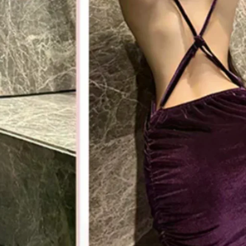 

Sexy Lingerie Suspenders Velvet Lace Backless Nightdress Pure Desire Uniform Pajamas