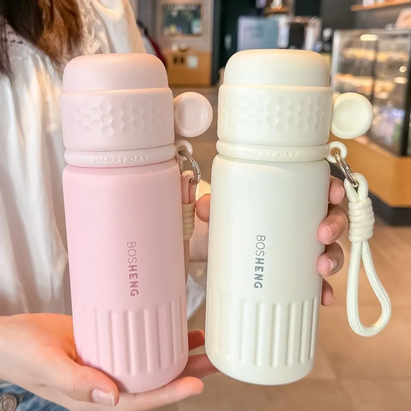 

Simple Thermos Cup For Tea Coffee Stainless Steel 316 Portable Thermal Water Bottle With Straw Travel Car Insulated Tumbler Gift
