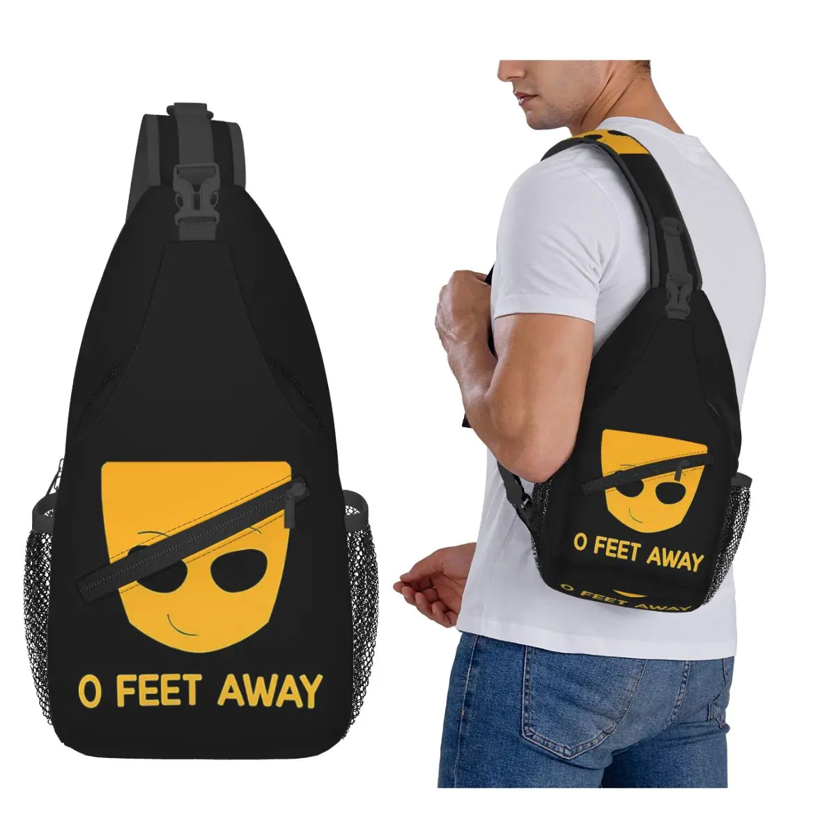 

Grindr Zero O Feet Away Chest Bag Men Sling Crossbody Backpack Chest Bag Travel Hiking Daypack Shoulder Bag