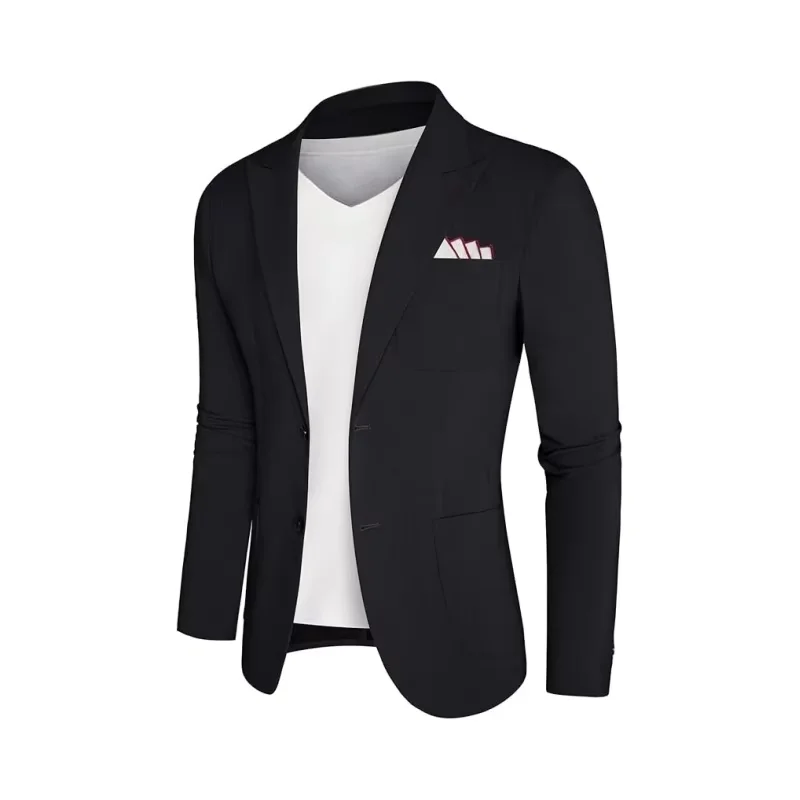 

«Мужской приталенный классический пиджак — современный деловой костюм на двух пуговицах, пальто для деловой свадьбы, индивидуальный заказ, спортивный костюм для отдыха