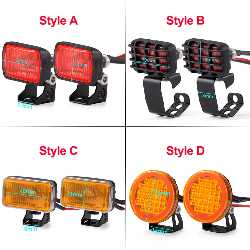 AXSPEED RC Car Roof Light LED Headlights Spotlight for Axial SCX10 Wraith TRX4 TRX6 Tamiya 1/10 RC Crawler Car DIY Parts