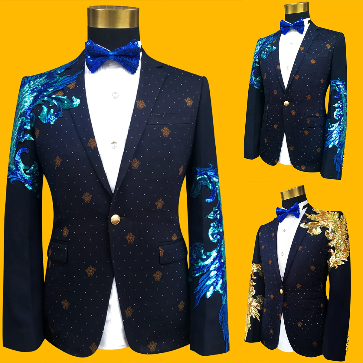 Fashion Cotton Wedding Men's Suit New Embroidered Decals Slim Fit 2-Pieces Tailor-Made Groom Formal Occasions Size Customized