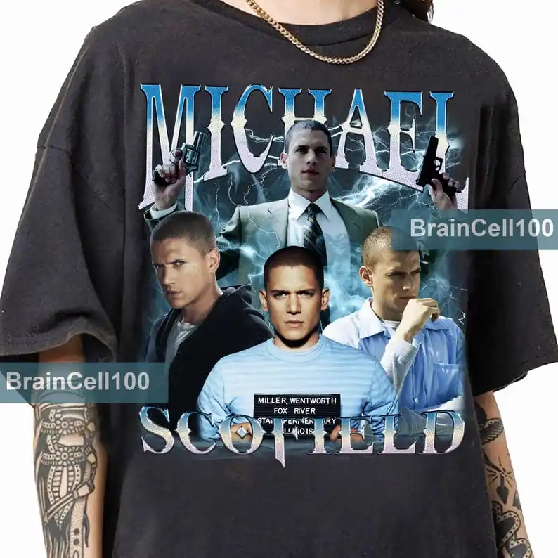 Graphic Michael Scofield Vintage 90s Bootleg T-shirt,  90s Movie Shirt Prison Break Unisex