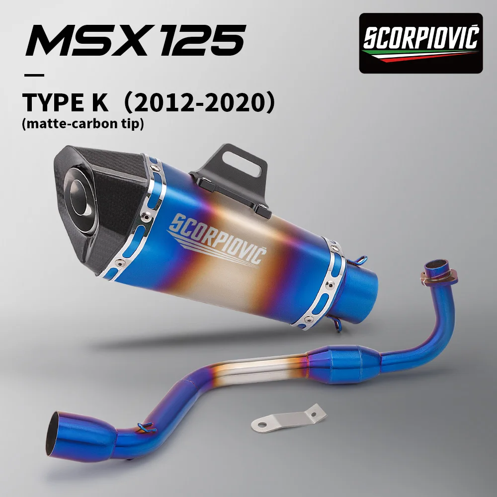 

Motorcycle front and middle section exhaust For honda grom M3 MSX 125 MSX125 slip on 2013-2019 with muffler