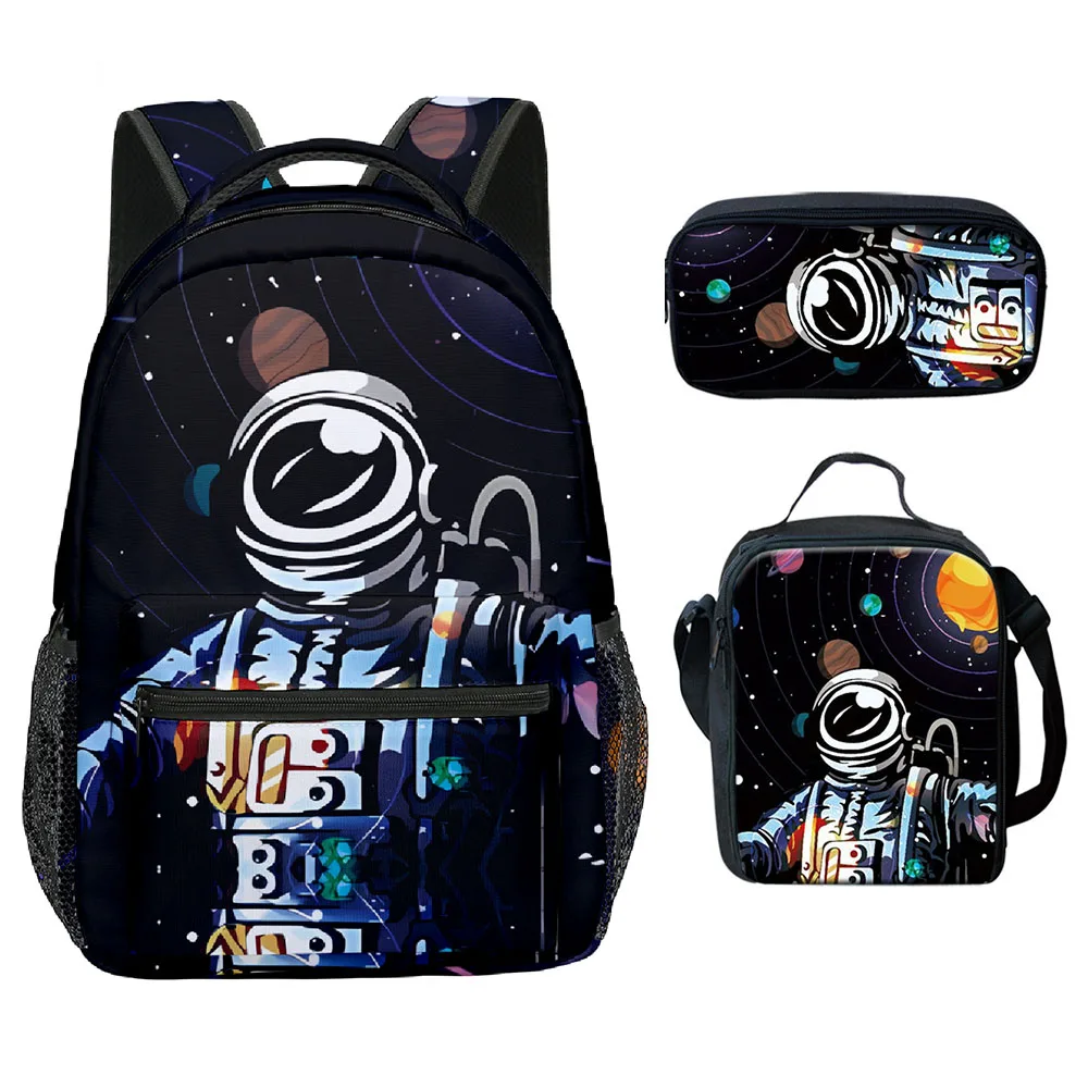 

Popular Youthful Funny Space astronaut 3D Print 3pcs/Set School Bags Laptop Daypack Backpack Crossbody Lunch bag Pencil Case
