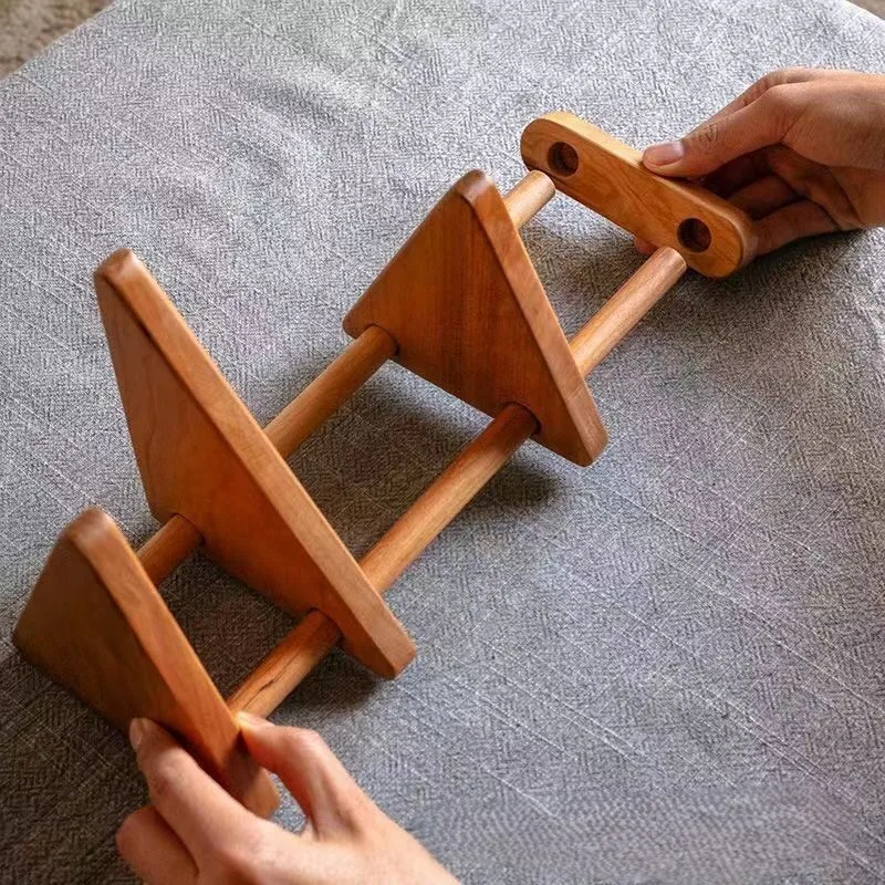 Solid wood desktop bookend, creative bookshelf, simple book holder, student desk retro high-end storage rack