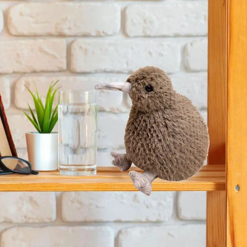 Kiwi Bird Plushies Stuffed Animal Kiwi Toy Cute Furry Kiwi Plushie Doll Realistic Simulation Bird Toys For Kids Birders Boys