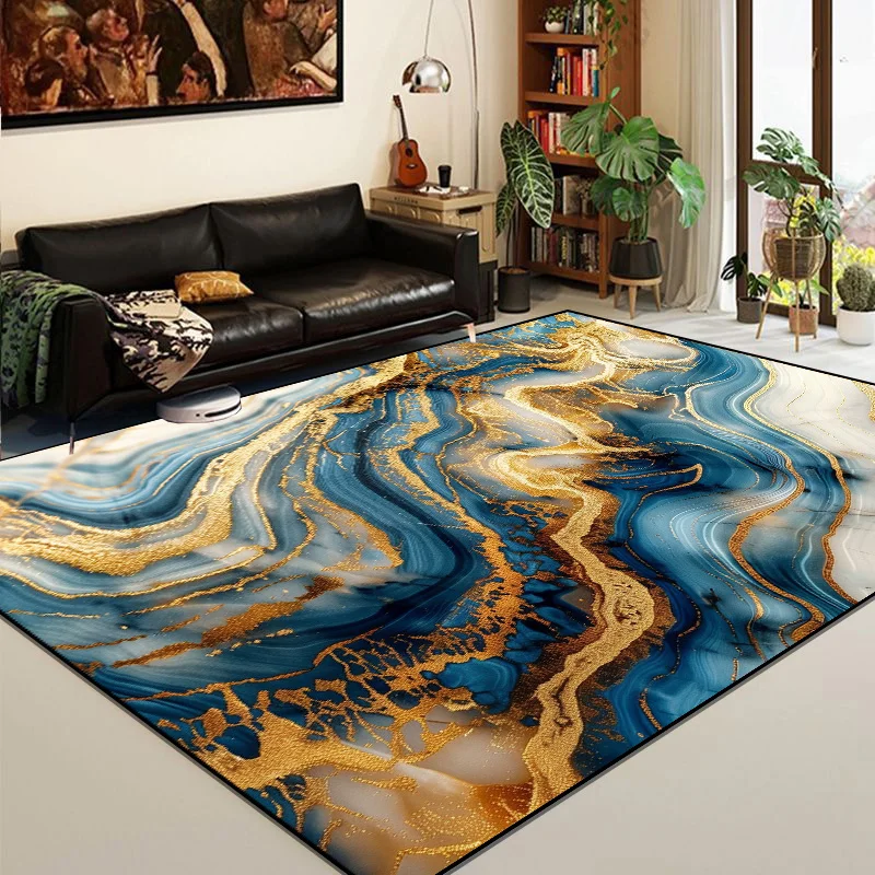 

Abstract Style Large Size Living Room Carpet Home Decor Non-slip Luxury Rugs Machine Washable Bedroom Floor Mats Customizable IG