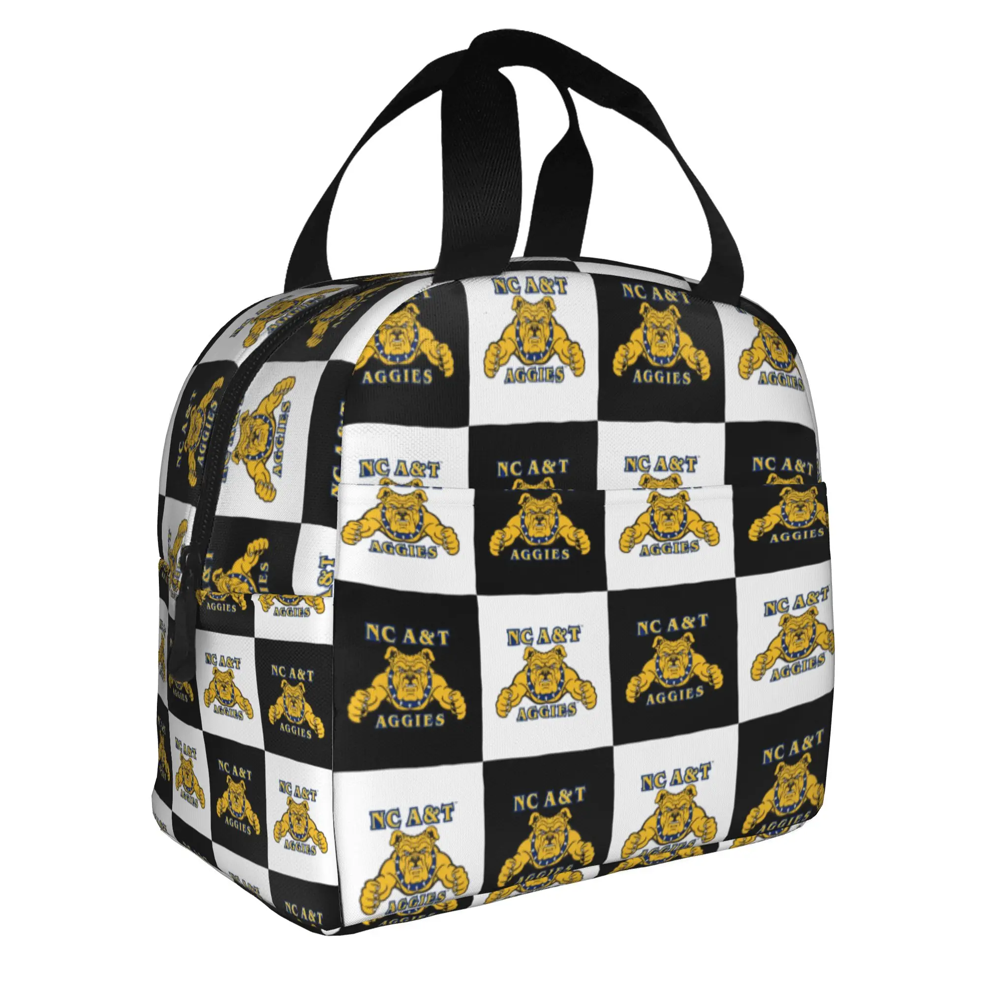 

NC A&T HBCU Fraternity Aggies Insulated Lunch Bags for Women Resuable Cooler Thermal Bento Box Work School Travel