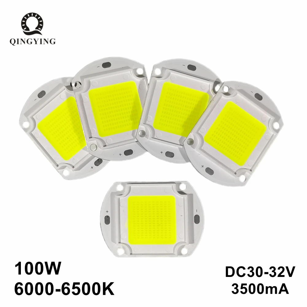 5pcs-10pcs 100W LED Module 56x40mm White 6000K 6500K High Power COB Chip 30V-32V 3500mA For Spotlight Floodlight Light Source
