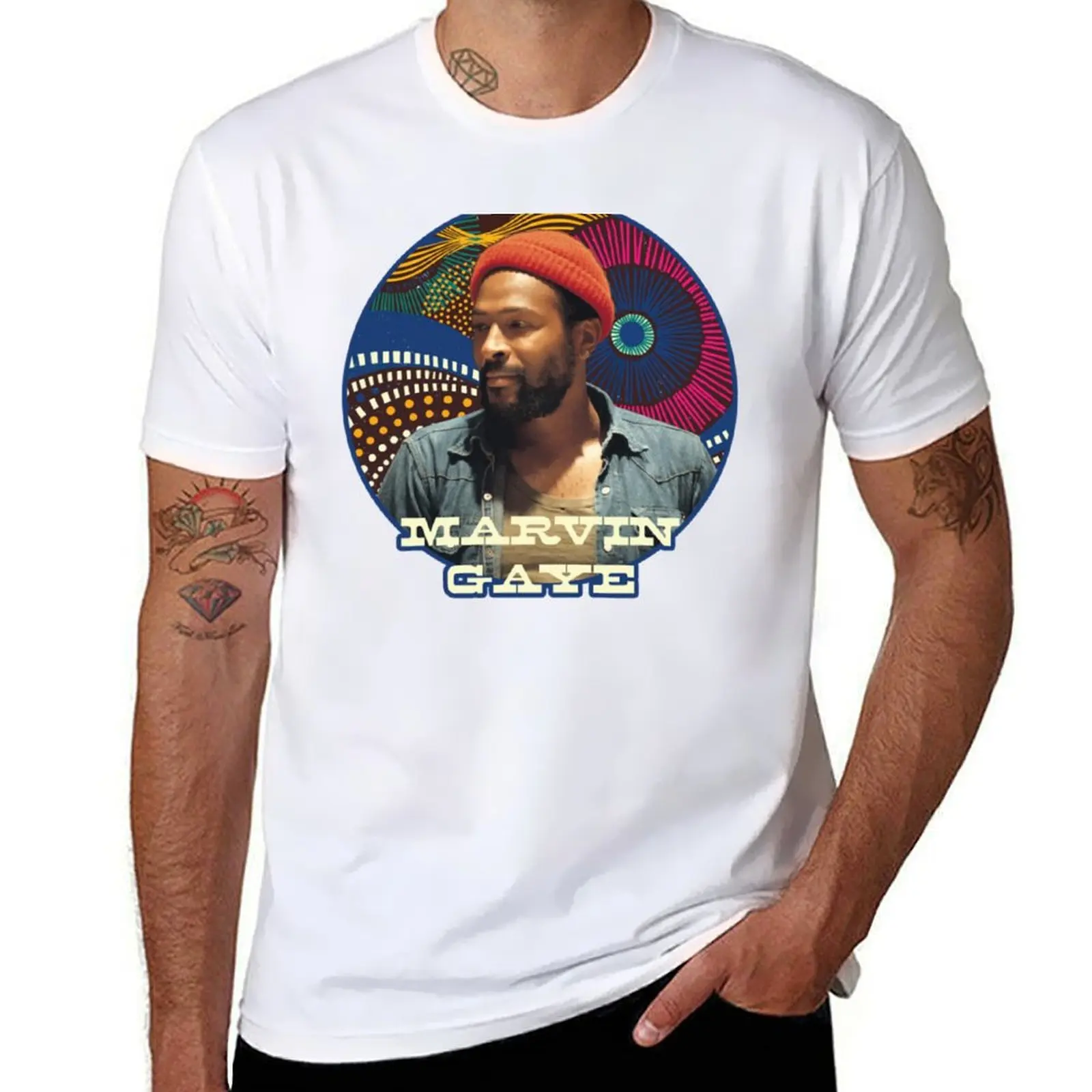 

Marvin Gaye pattern T-Shirt t shirts for man cotton soft funny t shirts man t shirts for man graphic vintage T-Shirt