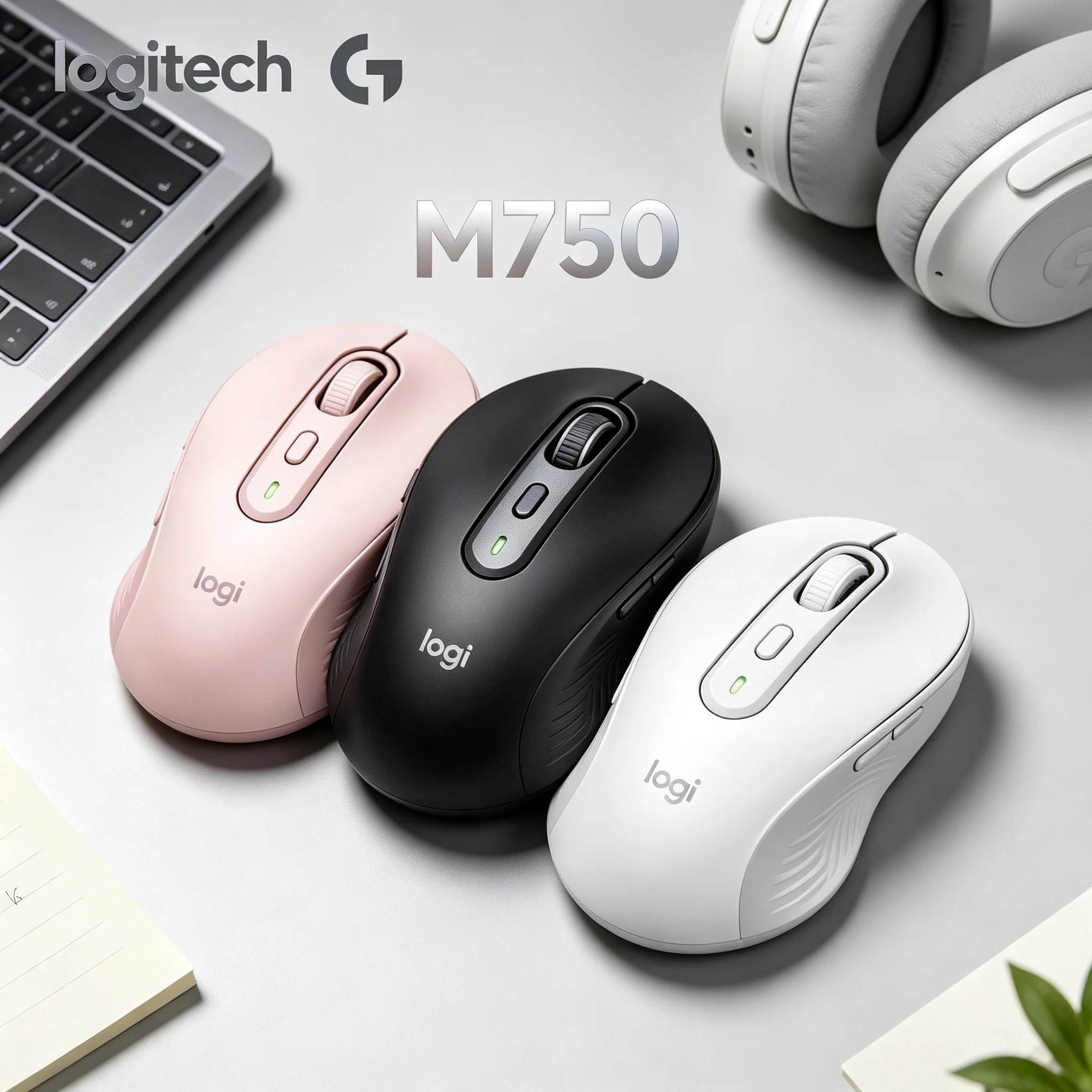 Logitech M750 Bluetooth‑Compatible Mice Silent Click Stable Signal For Office Productivity & Casual Gaming Play
