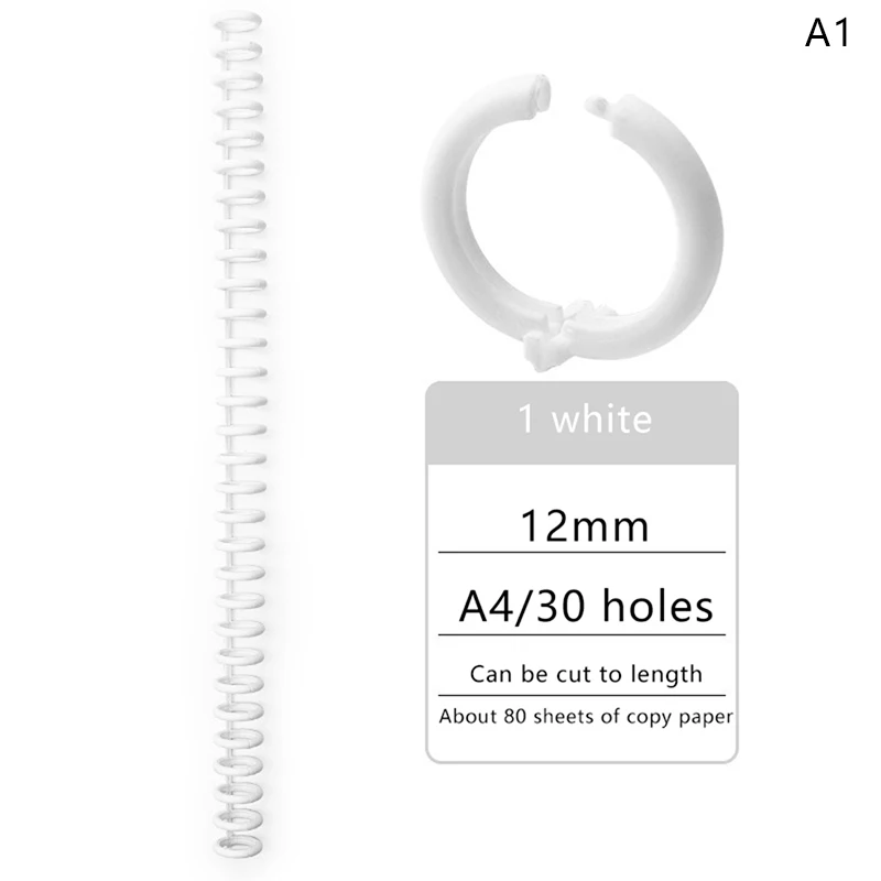 30 Holes Loose-leaf Plastic Binding Ring Spring Spiral Rings