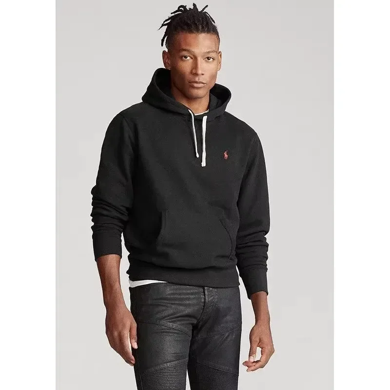 Alta calidad marca de lujo otoño clásico Ralph Lauren bordado hombres deporte Sudadera con capucha cálido manga larga abrigo de moda para hombres