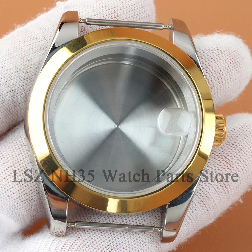 36mm 39mm Gold Silver Watch Case Waterproof Sapphire Glass Fit Seiko NH35 NH36 Movement 28.5mm Dial 316L Steel DATEJUST Case
