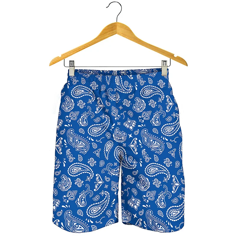 Pantalones cortos con estampado 3D de cachemir para hombre, Shorts de playa de gran tamaño, de secado rápido, color negro