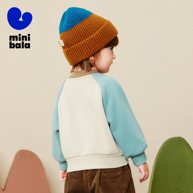 سويت شيرت ميني بالا للأطفال 2025 شتاء جديد مبطن بالصوف بالأشعة تحت الحمراء البعيدة قميص لطيف