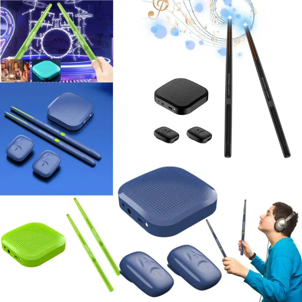 

Умный воздушный барабан с барабанными палочками, портативный электронный виртуальный воздушный барабан, барабанные палочки, педали, подарок для начинающих, детей и взрослых