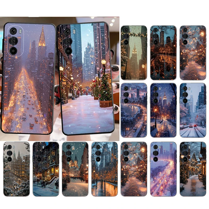 

Phone Case For Motorola Edge 50 40 Pro 60 50 40 30 Ultra Neo Fusion Moto G Play G Stylus G Power G Winter Snow Light Sceneary