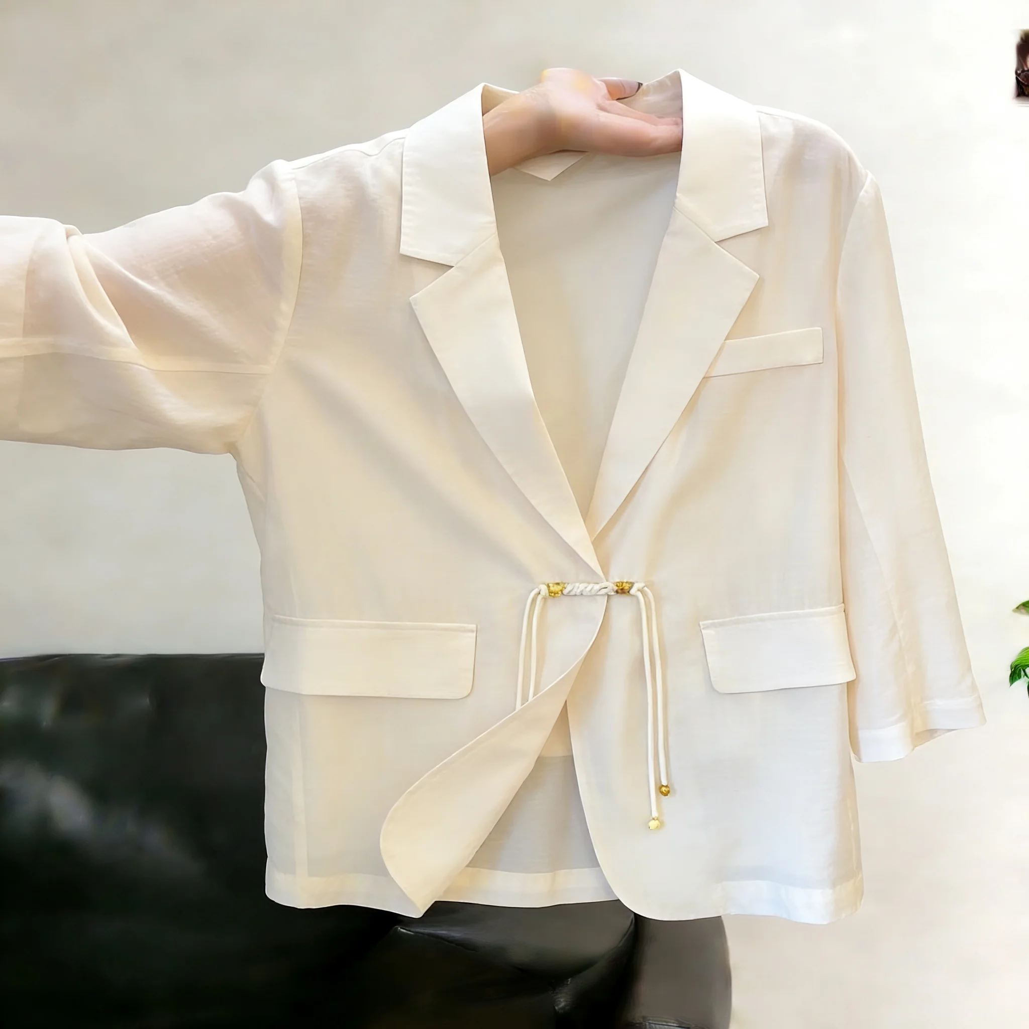 

Новый китайский элегантный белый пиджак на пуговицах для мужчин и женщин, весна-осень, простой универсальный верхний предмет одежды в западном стиле