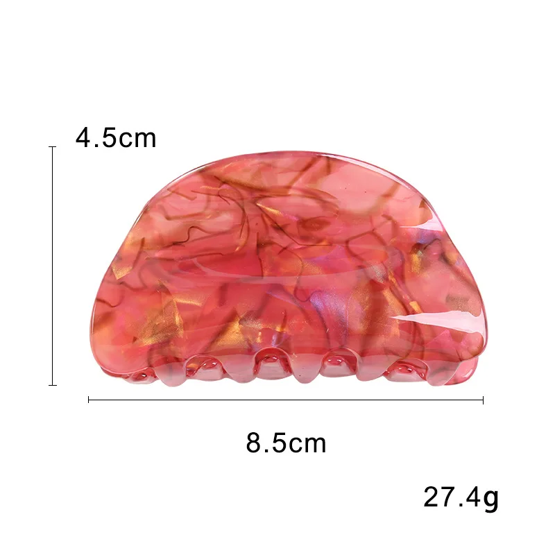 3.35 Inch Acetate Sheet Semicircular Shaped Hair Claws for Women Girls Trendy Printing Hair Clip Hair Clamps Hair Accessories