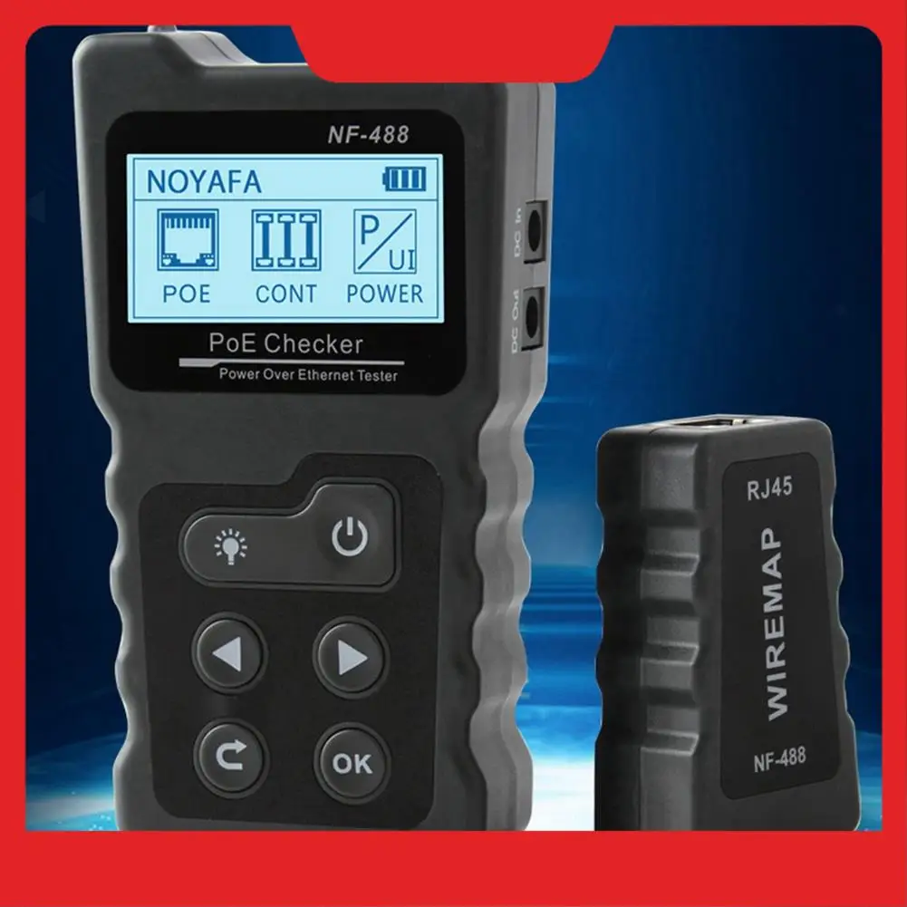 NOYAFA NF-488 Poe اختبار الطاقة كابل الشبكة المقتفي مدقق الجهد عبر إيثرنت Cat5 Cat6 أدوات اختبار Lan على الإنترنت Switch-N3 #1