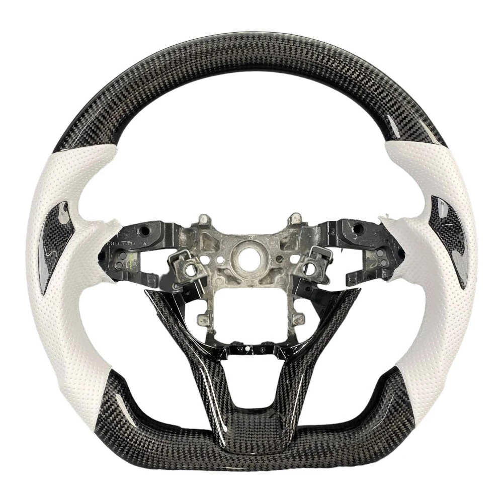 Steering Wheel for Honda Accord 10th Custom White Perforated Leather Car Accessories Carbon Fiber