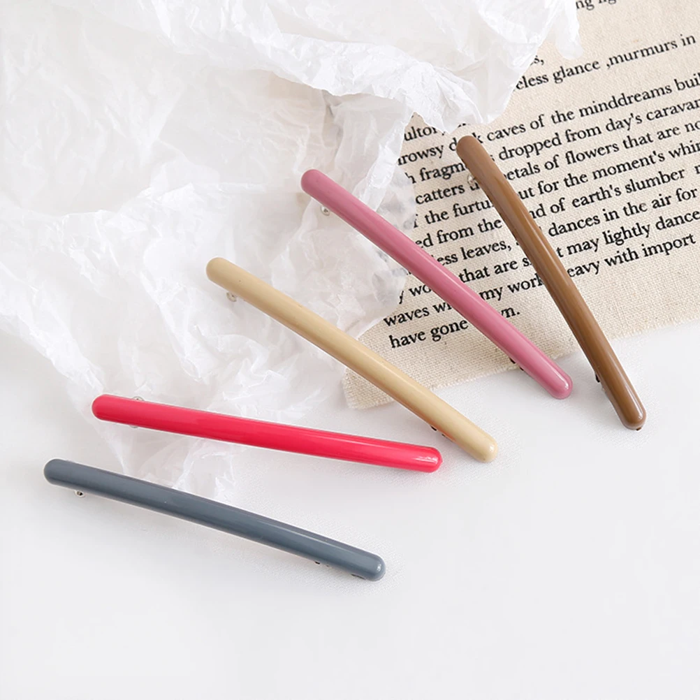 

5pcs Candy-colored Hair Clips Durable Safe Material Women Hairpins Colorful Accessories Spring Clasp Non-decorative Styling Aid