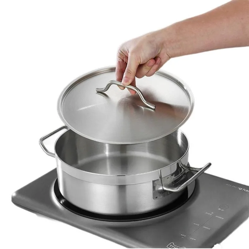 Stainless Steel Dual Hot Pot | Thickened Large-Capacity Pot for Home & Induction Cooking