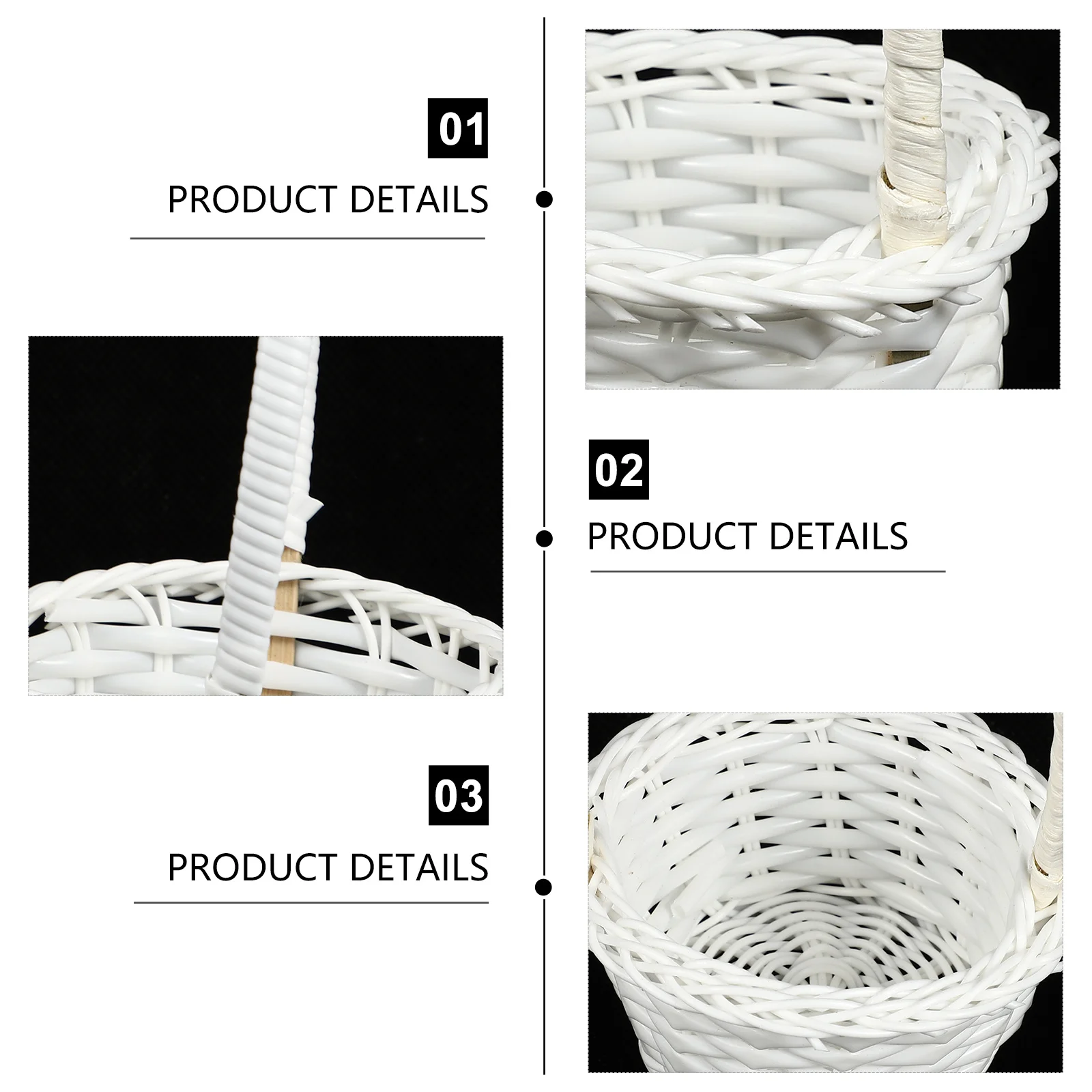 

6Pcs Rattan Basket Durable Woven Storage Classic Home Hotel Multi Purpose Organizers Natural Texture Modern Farmhouse Style